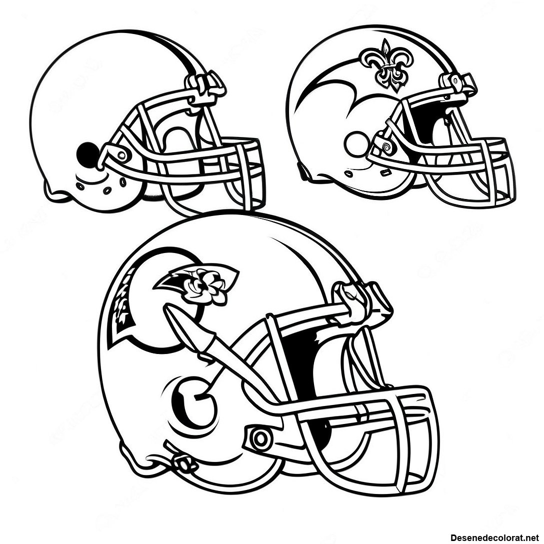 Pagina de colorat Cască Nfl Vintage Pe O Pagina De Colorat imprimabilă gratuit din colecția Sporturi — desen contur alb-negru pentru copii și adulți.