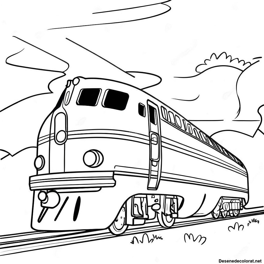 Desen De Colorat Cu Trenul Amtrak Vintage 106927 44201