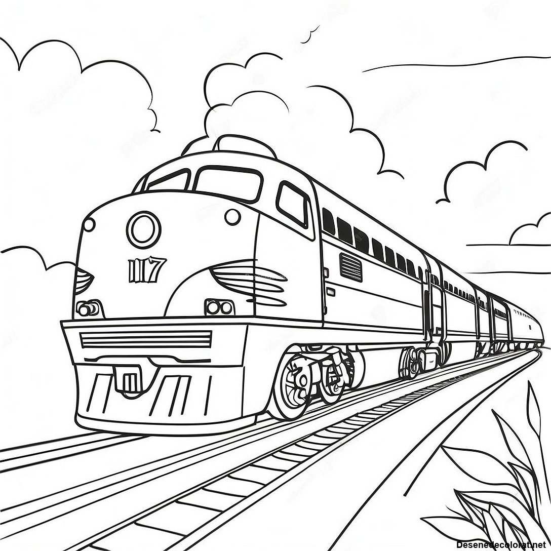 Desen De Colorat Cu Trenul Amtrak Vintage 106927 44204