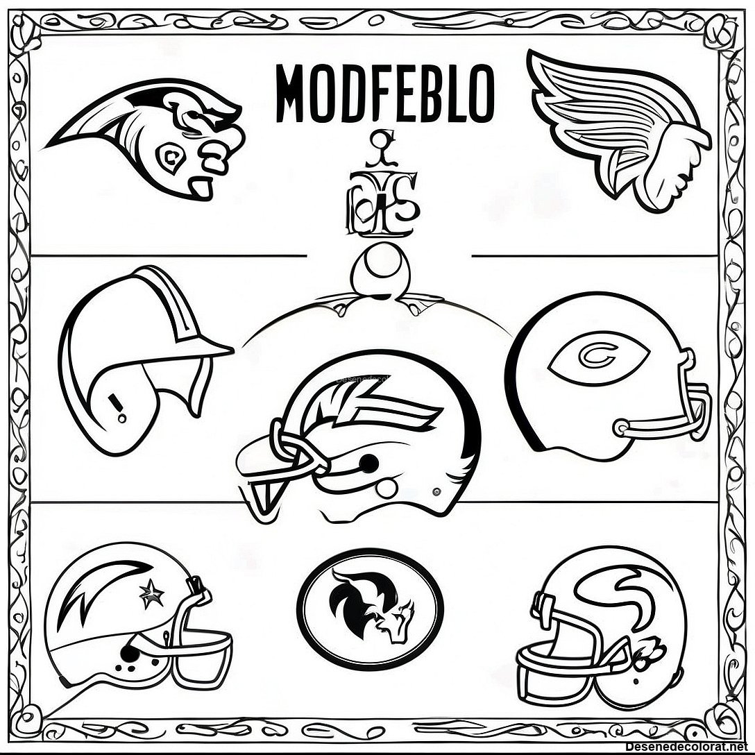 Pagina de colorat Logo-Uri Vintage Nfl Pagina De Colorat imprimabilă gratuit din colecția Sporturi — desen contur alb-negru pentru copii și adulți.