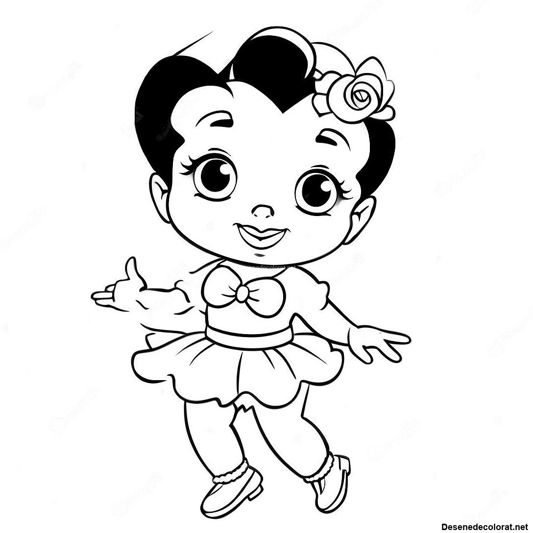 Pagina de colorat Pagina De Colorat Betty Boop Vintage imprimabilă gratuit din colecția Emisiuni TV pentru copii — desen contur alb-negru pentru copii și adulți.