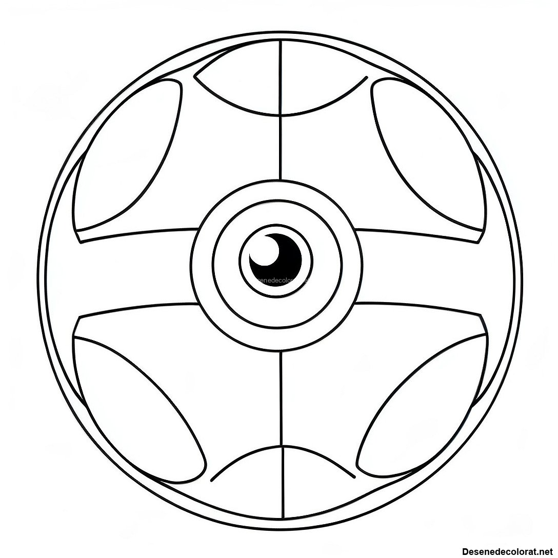 Pagina de colorat Pagina De Colorat Cu Design Vintage Pokeball imprimabilă gratuit din colecția Pokemon — desen contur alb-negru pentru copii și adulți.