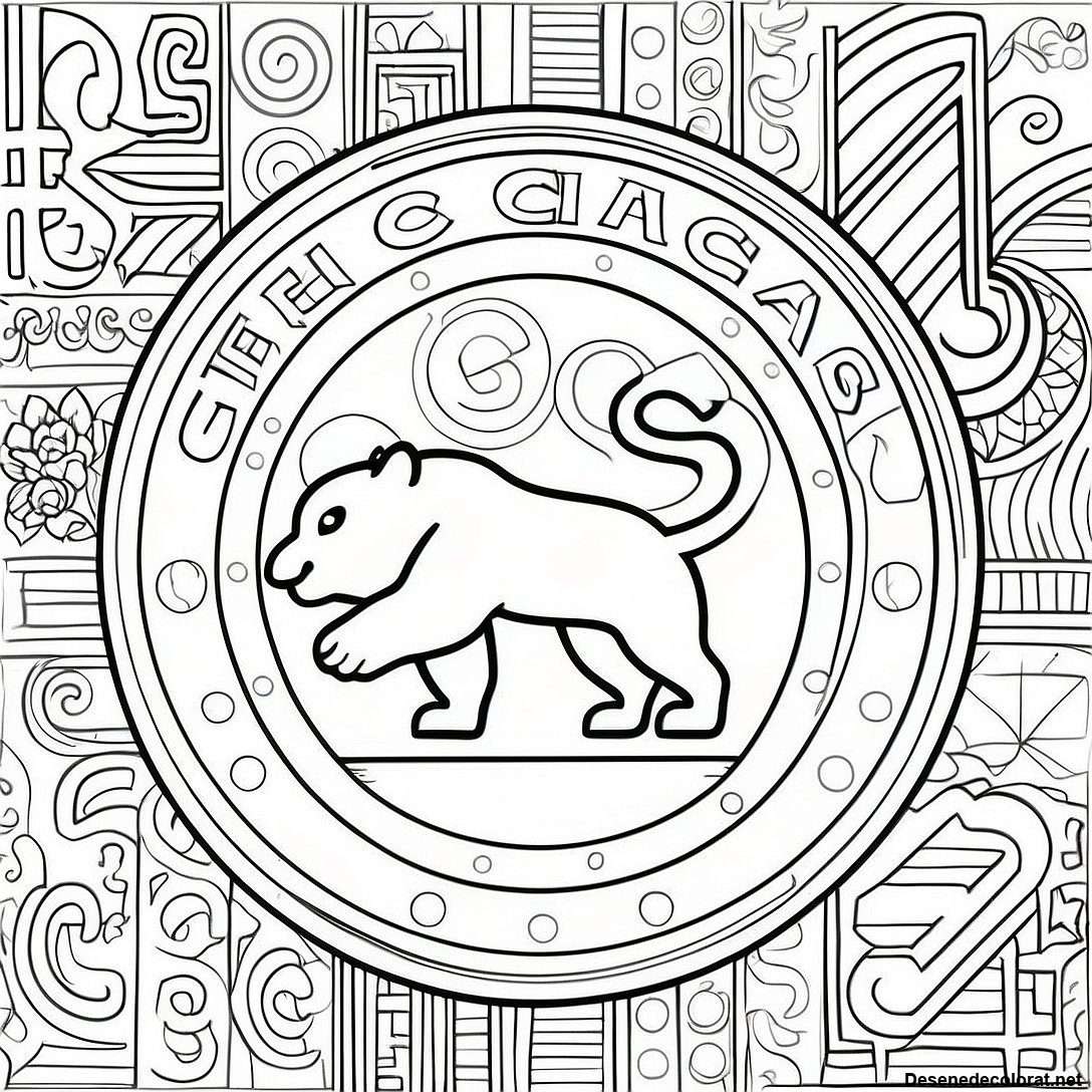 Pagina de colorat Pagina De Colorat Cu Logo-Ul Vintage Chicago Cubs imprimabilă gratuit din colecția Sporturi — desen contur alb-negru pentru copii și adulți.