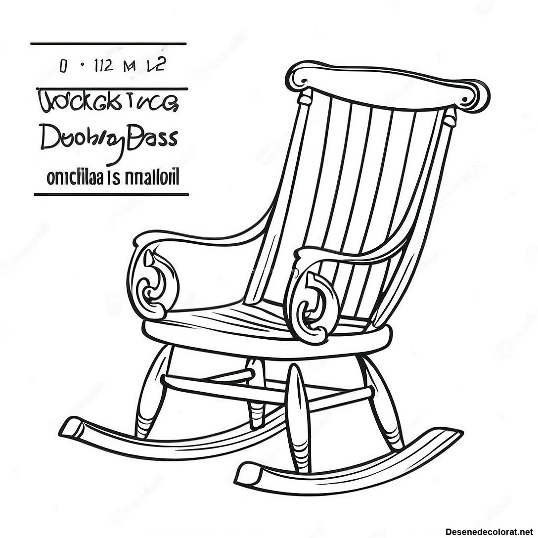 Pagina de colorat Pagina De Colorat Scaun Balansant Vintage imprimabilă gratuit din colecția Diverse — desen contur alb-negru pentru copii și adulți.