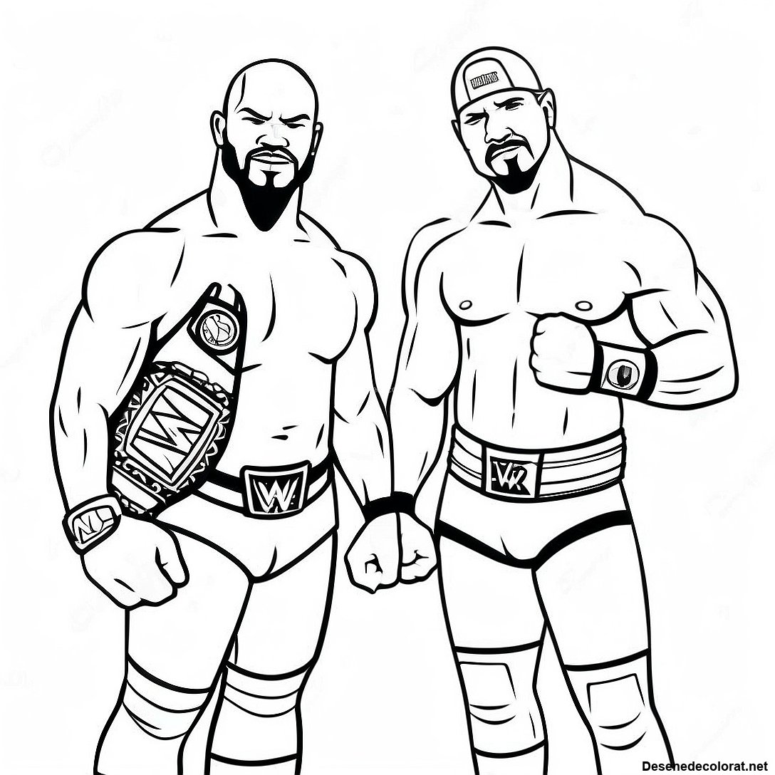 Pagina de colorat Pagini De Colorat Cu Campionii Wwe Tag Team imprimabilă gratuit din colecția Diverse — desen contur alb-negru pentru copii și adulți.