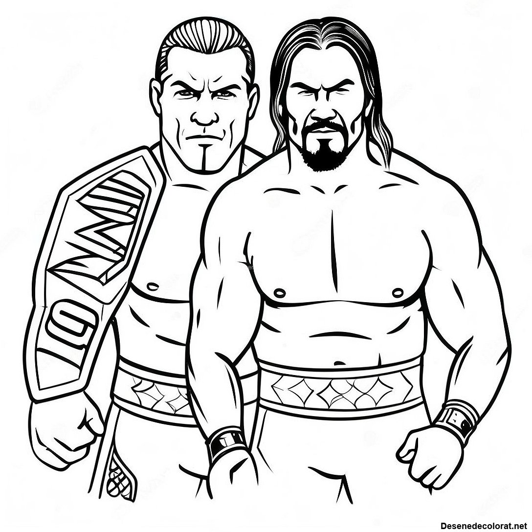 Pagina de colorat Pagini De Colorat Cu Campionii Wwe Tag Team imprimabilă gratuit din colecția Diverse — desen contur alb-negru pentru copii și adulți.