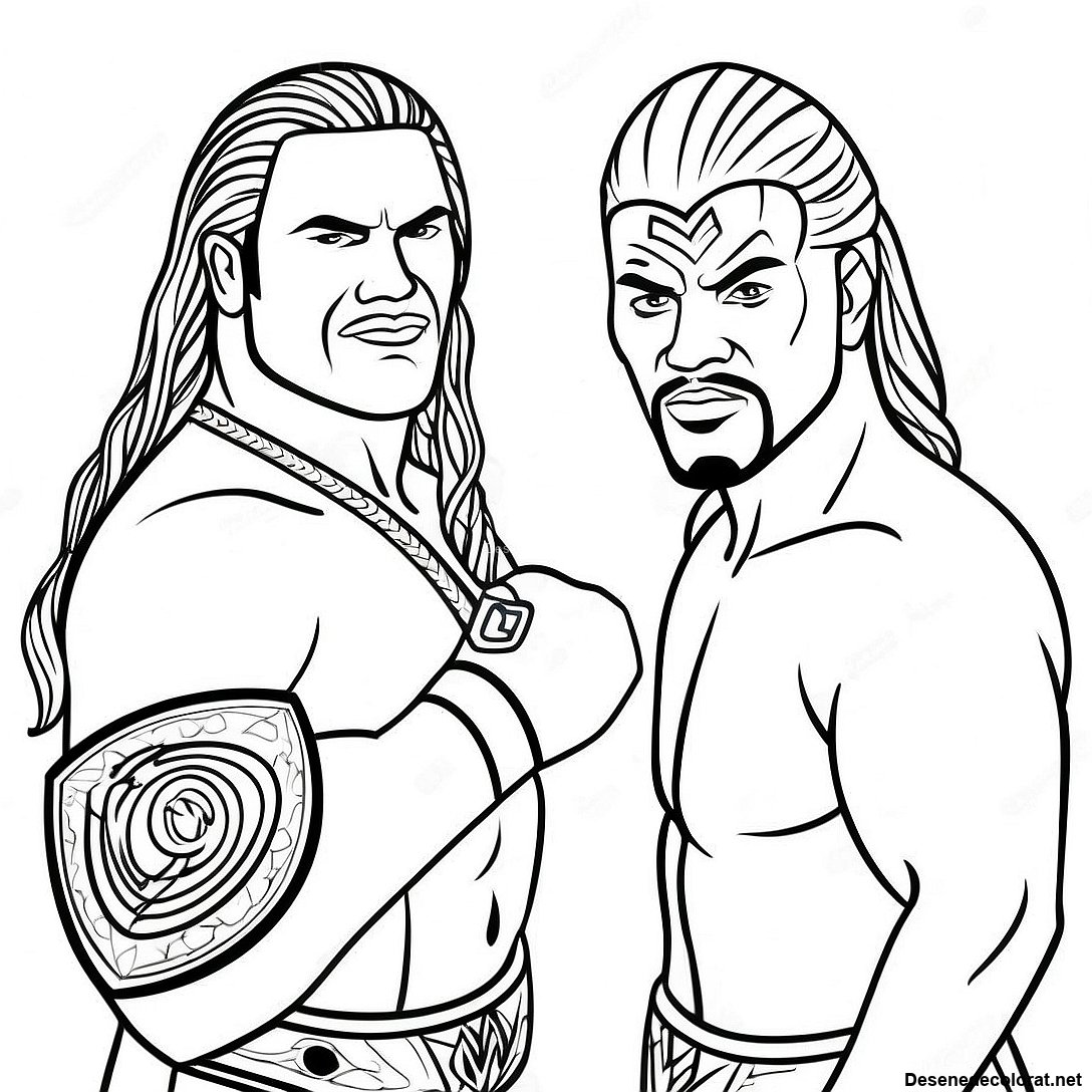 Pagina de colorat Pagini De Colorat Cu Campionii Wwe Tag Team imprimabilă gratuit din colecția Educațional — desen contur alb-negru pentru copii și adulți.
