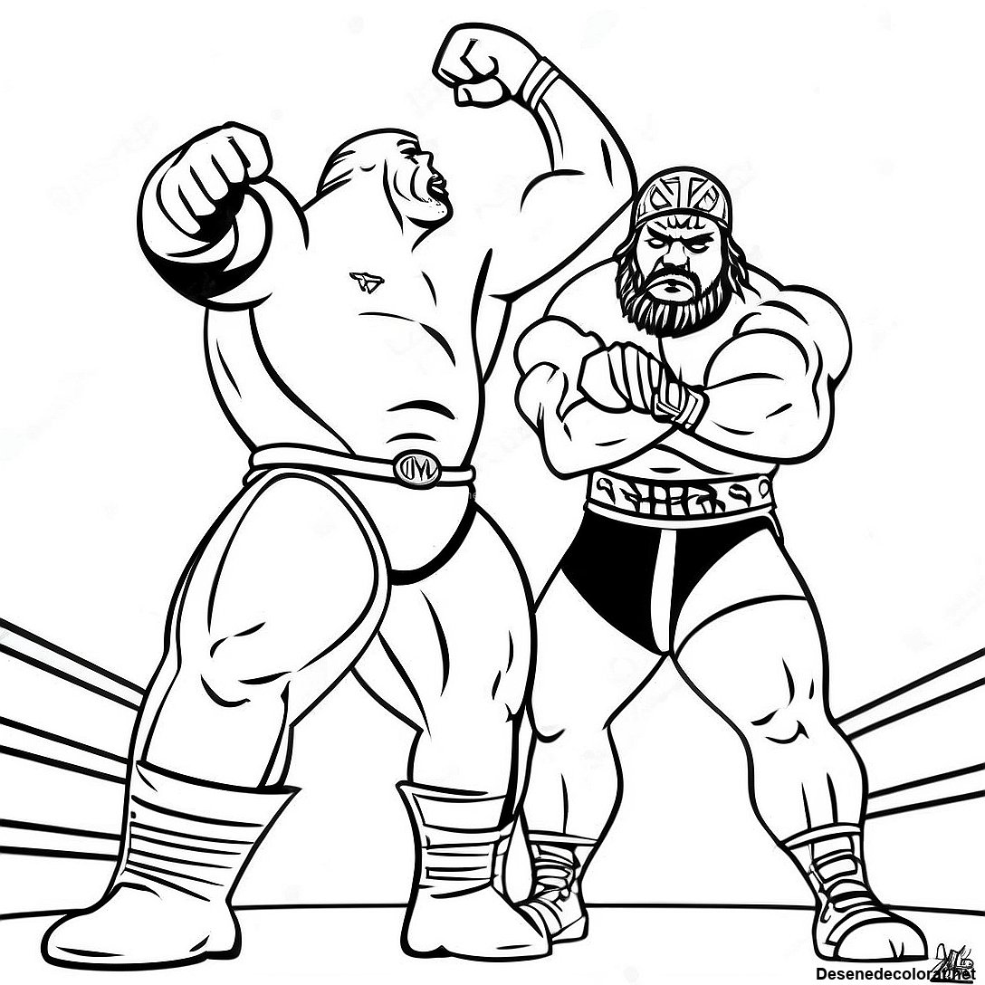 Pagina de colorat Pagini De Colorat Cu Campionii Wwe Tag Team imprimabilă gratuit din colecția Educațional — desen contur alb-negru pentru copii și adulți.