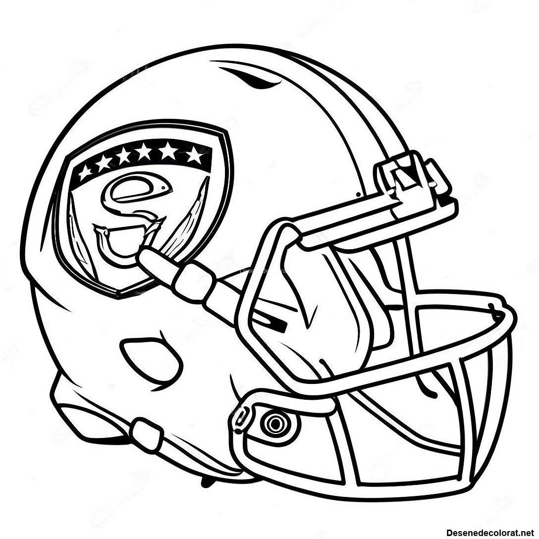 Pagina de colorat Pagini De Colorat Cu Cască Nfl Realistă imprimabilă gratuit din colecția Sporturi — desen contur alb-negru pentru copii și adulți.