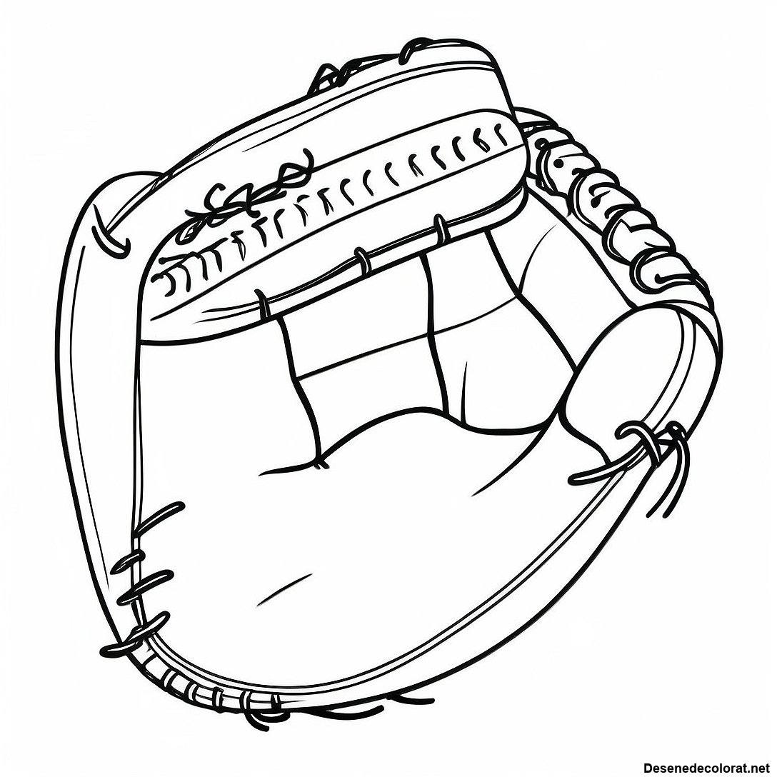 Pagina de colorat Pagini De Colorat Cu Mănușă De Baseball Vintage imprimabilă gratuit din colecția Sporturi — desen contur alb-negru pentru copii și adulți.