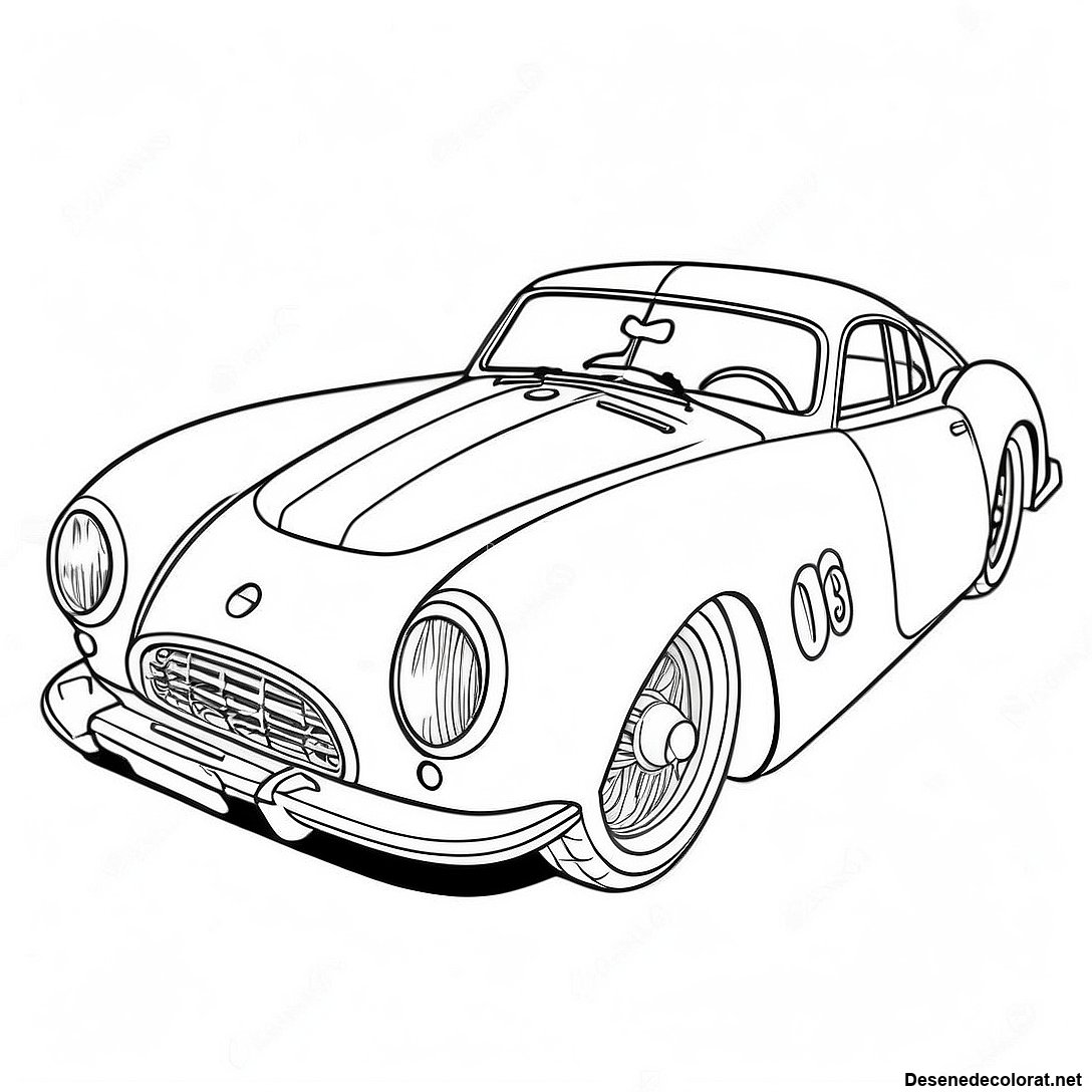 Pagina de colorat Pagini De Colorat Cu Mașini Sport Vintage imprimabilă gratuit din colecția Vehicule — desen contur alb-negru pentru copii și adulți.