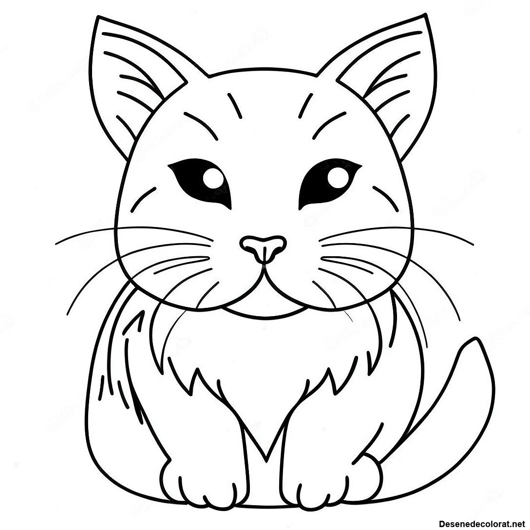 Pagina de colorat Pagini De Colorat Cu Pisici Realiste imprimabilă gratuit din colecția Animale — desen contur alb-negru pentru copii și adulți.
