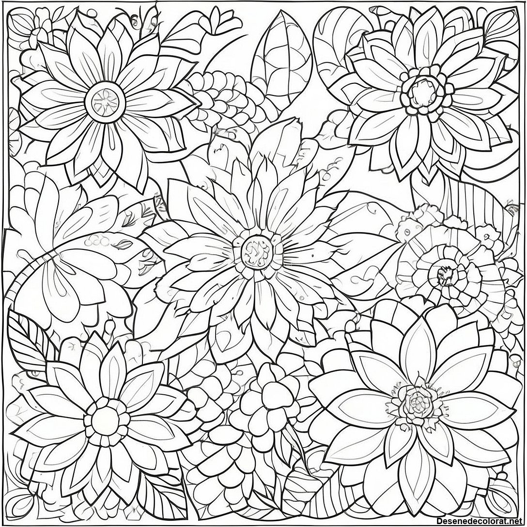 Pagina de colorat Pagini De Colorat Cu Quilt Floral Vintage imprimabilă gratuit din colecția Diverse — desen contur alb-negru pentru copii și adulți.