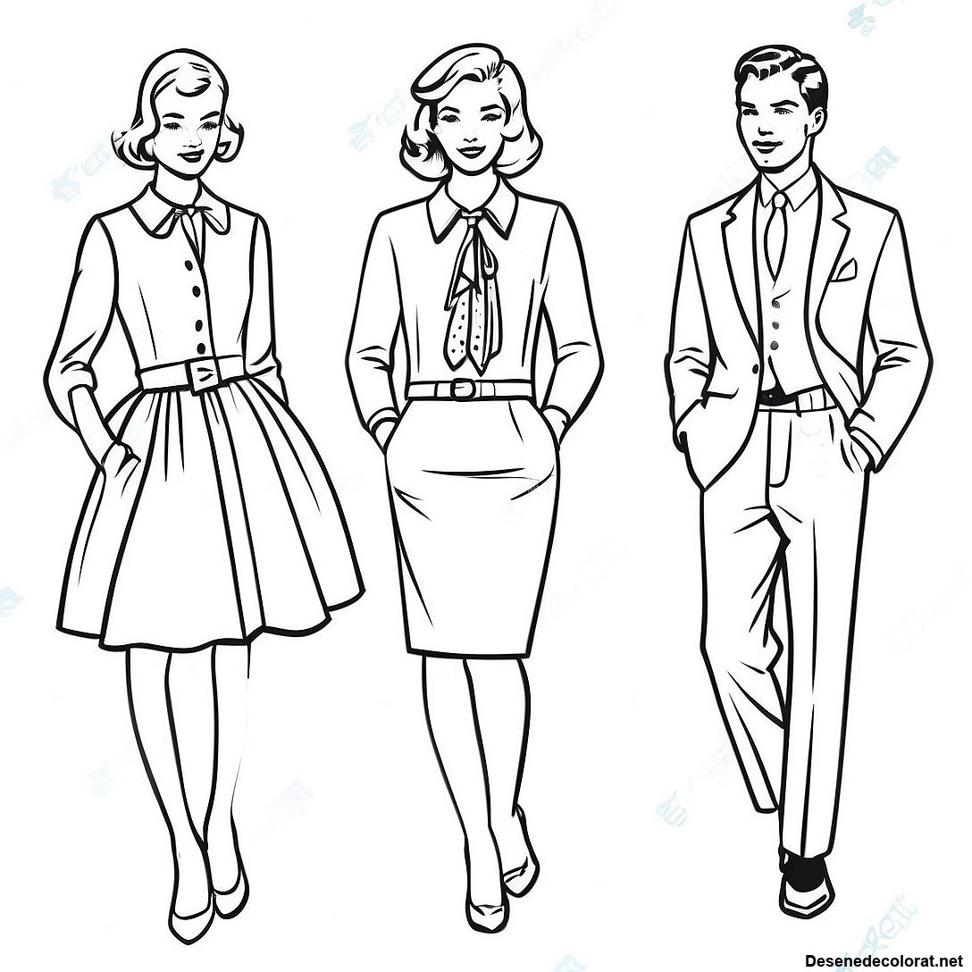 Pagina de colorat Pagini De Colorat Cu Ținute Preppy Vintage imprimabilă gratuit din colecția Jocuri Video — desen contur alb-negru pentru copii și adulți.