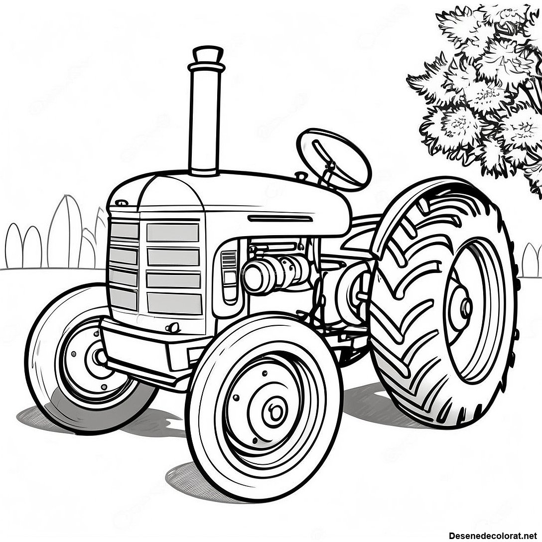 Pagina de colorat Pagini De Colorat Cu Tractor Case Vintage imprimabilă gratuit din colecția Mașini — desen contur alb-negru pentru copii și adulți.