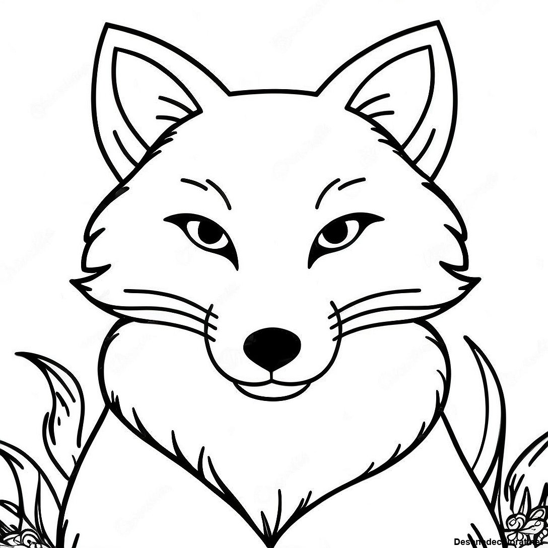 Pagina de colorat Vulpe Realistă Pagina De Colorat imprimabilă gratuit din colecția Animale — desen contur alb-negru pentru copii și adulți.