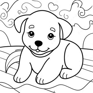 Pagini De Colorat Cu Catelus Somnoros Pe O Patura 100117-38783