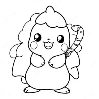 Pagini De Colorat Cu Pikachu Vesel Tinand Lumini De Craciun 100141-38793