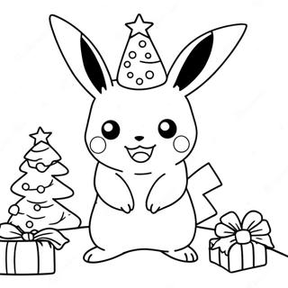 Pagini De Colorat Cu Pikachu Decorand Un Brad De Craciun 100142-38800