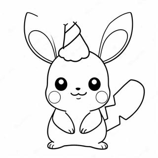 Pagini De Colorat Cu Pikachu Dragut Cu Coarne De Ren 100143-38804