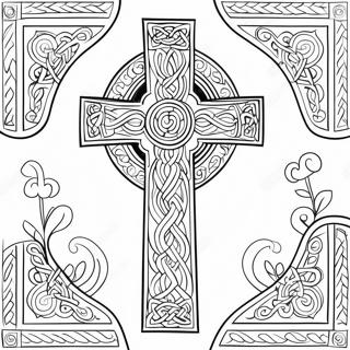 Pagini De Colorat Cu Design De Cruce Celtică Desene De Colorat