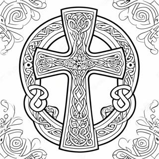 Pagini De Colorat Cu Design De Cruce Celtică Desene De Colorat