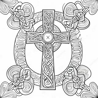 Pagini De Colorat Cu Design De Cruce Celtică Desene De Colorat