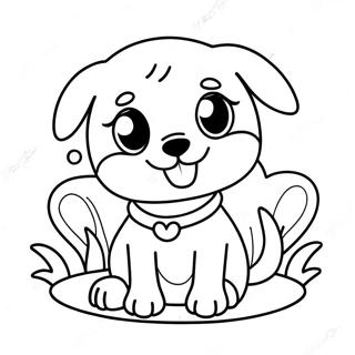 Pagini De Colorat Cu Caini Kawaii Jucausi 100574-39136