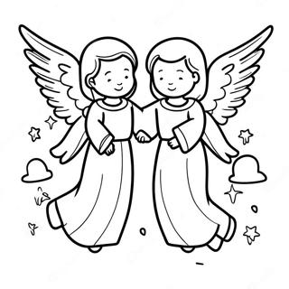 Ingeri In Cer Pagina De Colorat 101114-39558