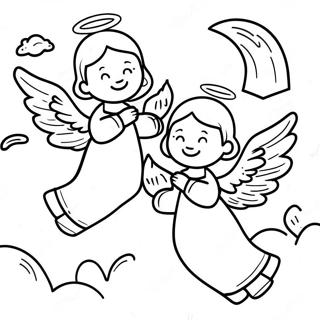 Ingeri In Cer Pagina De Colorat 101114-39559