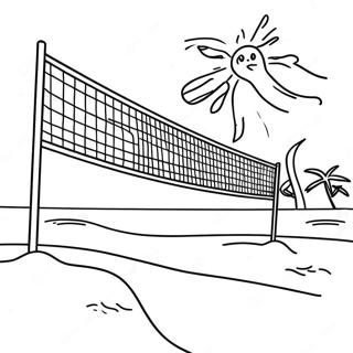 Pagini De Colorat Cu Joc De Volei Pe Plaja 101192 39624