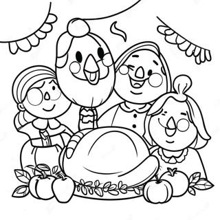 Pagini De Colorat Familie Recunoscatoare 101269 39785