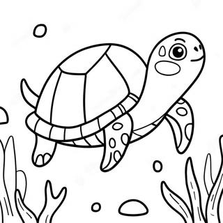 Pagini De Colorat Broasca Testoasa Marina Fericita Inotand 101294 39808