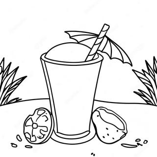 Pagina De Colorat Bautura De Nuca De Cocos Cu Pai 101629-40069