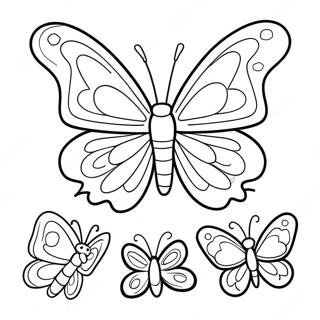 Pagini De Colorat Cu Etapele Ciclului De Viata Al Fluturilor Colorate 101729 40140