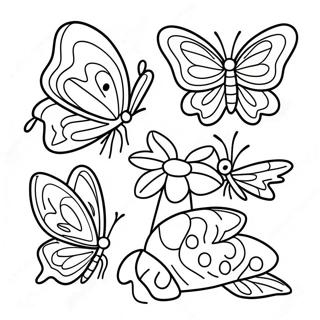 Pagini De Colorat Cu Ciclul De Viata Al Fluturilor Realist 101732 40150