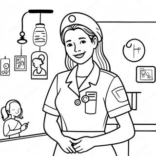 Asistenta Prietenoasa In Spital Pagina De Colorat 101807-40202