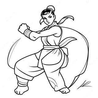 Pagina De Colorat Cu Chun Li In Actiune 102243-40538