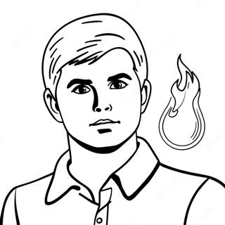 Pagina De Colorat Cu Ken Cu Minge De Foc 102245 40546