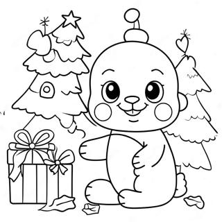 Pagina De Colorat Cu Scena Draguta Bobbie Goods De Craciun 102581-40801