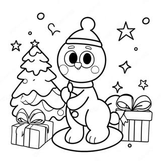 Pagina De Colorat Cu Scena Draguta Bobbie Goods De Craciun 102581-40803