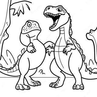 Pagina De Colorat Indoraptor Vs T Rex 102608 40827