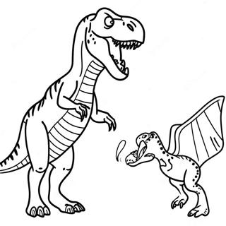 Pagina De Colorat Indoraptor Vs T Rex 102608 40828