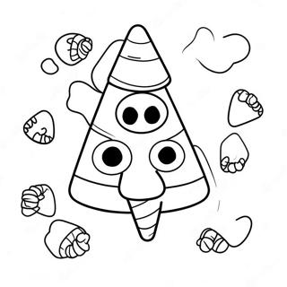 Pagini De Colorat Cu Porumb Dulce De Halloween Fericit 102658-40863