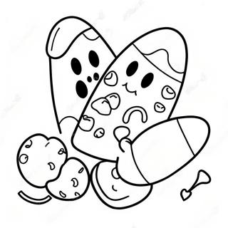 Pagini De Colorat Cu Porumb Dulce De Halloween Fericit 102658-40864