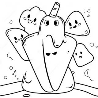 Pagini De Colorat Cu Porumb Dulce Zambitor Si Fantome 102659 40866