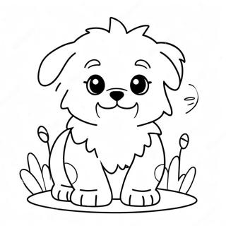 Pagini De Colorat Cu Un Catel Pufos Dragut 102862-41019