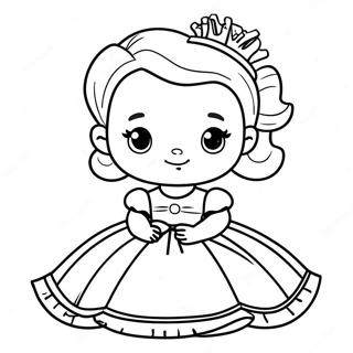 Pagina De Colorat Printesa Bebelus Fermecatoare In Rochie 102915 41061