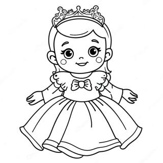 Pagina De Colorat Printesa Bebelus Fermecatoare In Rochie 102915 41062