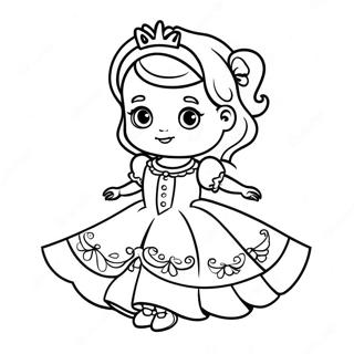 Pagina De Colorat Printesa Bebelus Fermecatoare In Rochie 102915 41063